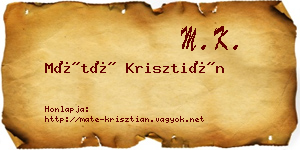 Máté Krisztián névjegykártya